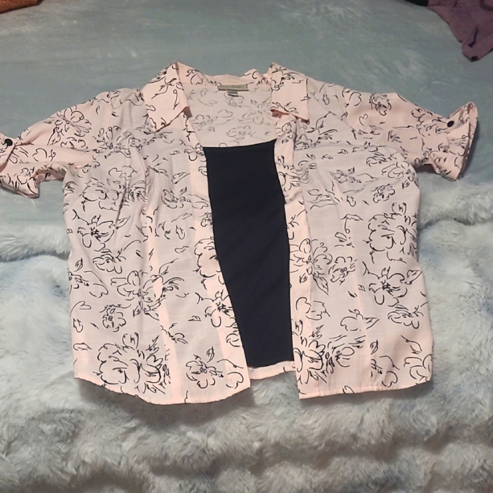 Pink And Black Dress Shirt